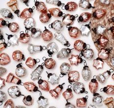 50 Pieces Rose Gold and Silver Ornaments For Tree Decoration - Glass Christmas Ornaments